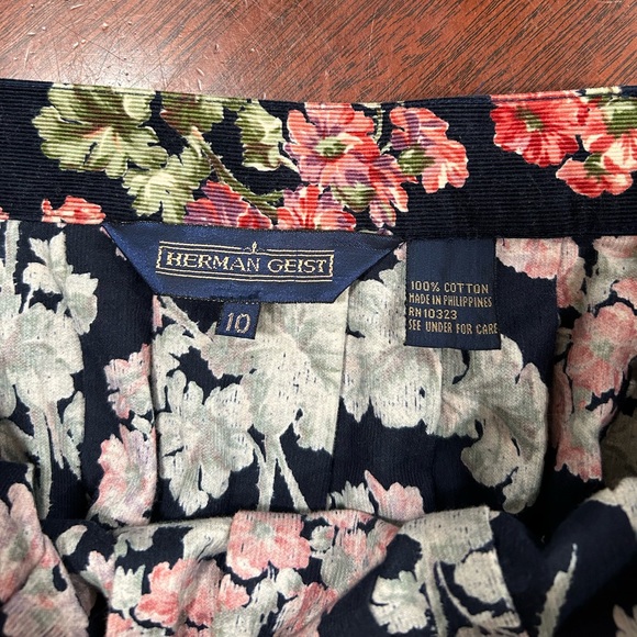 HERMAN GEIST 100% cotton corduroy Floral Long skirt - Picture 3 of 8